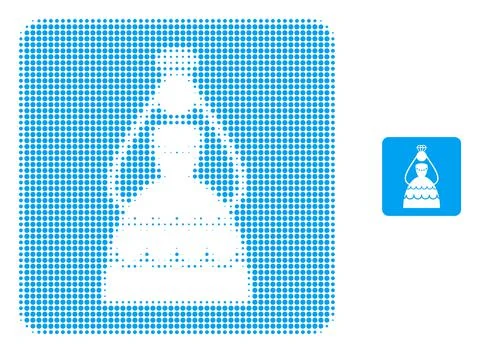 Crowned Bride Halftone Dotted Icon Stock Illustration