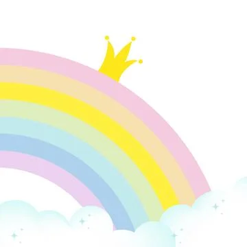 Crowned Rainbow Scene. Stock Illustration