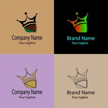 Crowned Segment Patch logo design Illustrazione stock