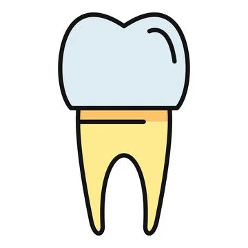 Crowned tooth icon representing dental restoration and care Stock Illustration