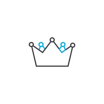 Crowning of the winner vector thin line stroke icon. Crowning of the winner Stock Illustration