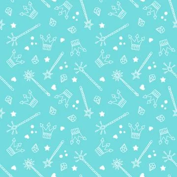 Crowns and Magic Wands Pattern Stock Illustration
