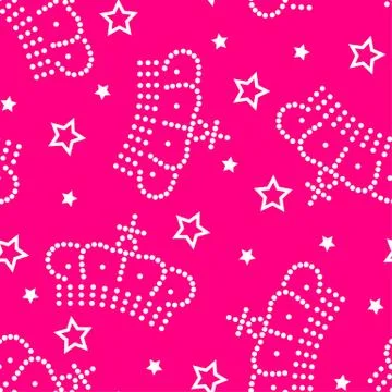 Crowns and stars seamless pattern Stock Illustration