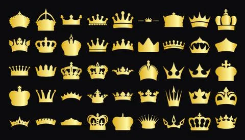 Crowns icon collection Stock Illustration