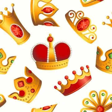 Crowns pattern - seamless modern material design background Illustrazione stock