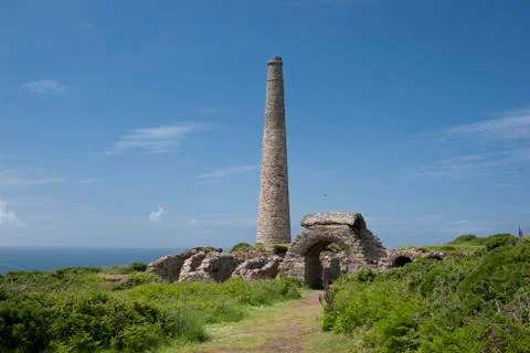 The Crowns Tin Mine at Botallack, Cornwall, England - June 2012 Stock Photos