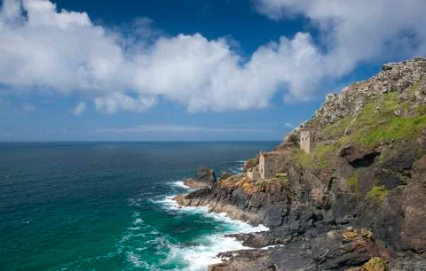 The Crowns Tin Mine at Botallack, Cornwall, England - June 2012 Stock Photos