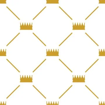 Crowns vector seamless pattern Stock Illustration
