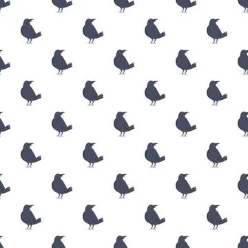 Crows creating a seamless animal pattern background Stock Illustration