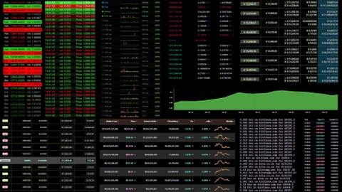 Crpytocurrency market stats flat Stock Illustration