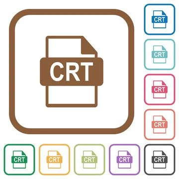 CRT file format simple icons Stock Illustration