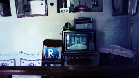 CRT Old TV Logo Reveal After Effects stock