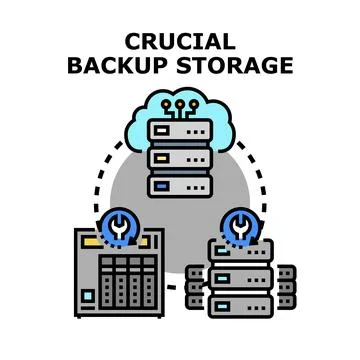 Crucial backup storage protecting data integrity operations Stock Illustration