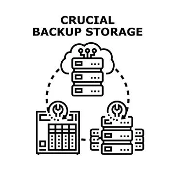 Crucial backup storage protecting data integrity operations Stock Illustration