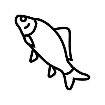 Crucian carp line icon vector illustration 스톡 일러스트