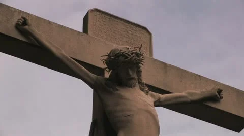 Crucified Jesus monument Video stock 11607933
