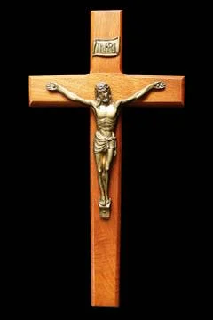 Crucifix with black background Fotos de archivo