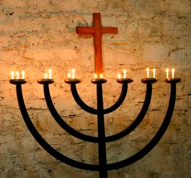 Crucifix by Candlelight Stock-Fotos