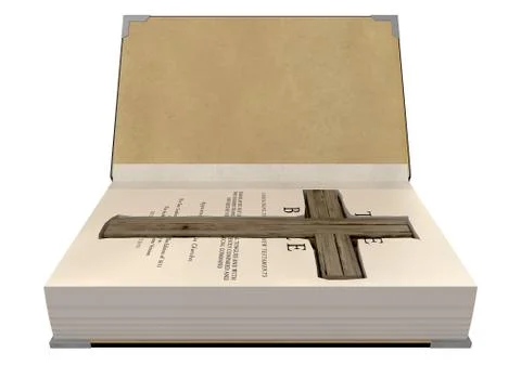 Crucifix concealed in a bible Stock-Illustration