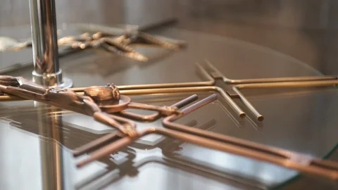 Crucifix copper necklace close up Stock Footage 88171024