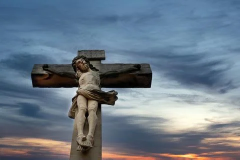 Crucifix from a frog's perspective Stock Photos