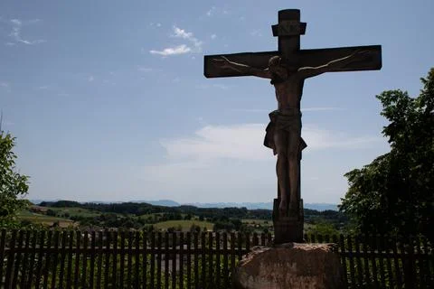 Crucifix on Grounds of Andechs Abbey in Bavaria in Germany Stock-Fotos