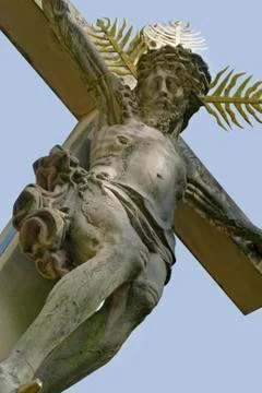 Crucifix at a old graveyard in freiburg Stock Photos