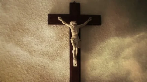 Crucifix Title Background (clouds) - pull out Video stock 11905324