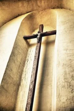 Crucifix on a wall Stock Photos