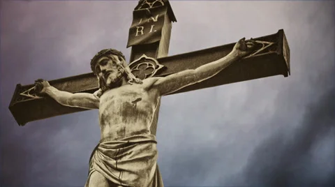 Crucifixion. Christian cross with crucif... | Stock Video | Pond5