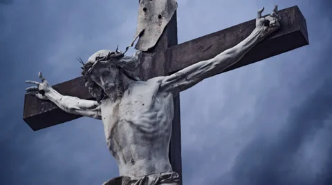 Crucifixion. Christian cross with crucif... | Stock Video | Pond5