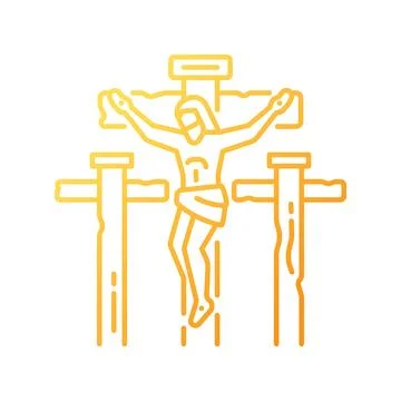 Crucifixion of Jesus gradient linear vector icon Stock Illustration