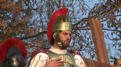 Crucifixion robber legionaries 03 Stock Footage