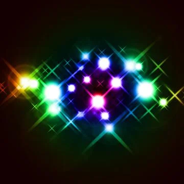 Cruciform lights on the dark Stock Photos