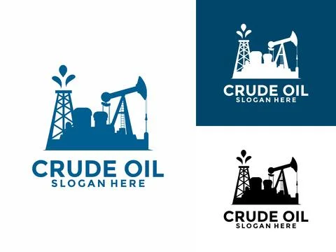 Crude Oil Mining Pump Machine Logo design, Minimal Oil And Gas Drilling Ind.. Stock Illustration