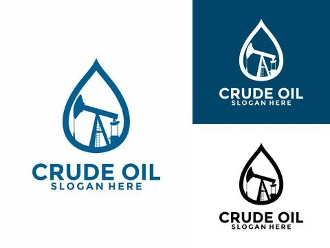 Crude Oil Mining Pump Machine Logo design, Minimal Oil And Gas Drilling Ind.. Stock Illustration