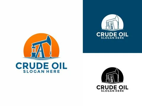 Crude Oil Mining Pump Machine Logo design, Minimal Oil And Gas Drilling Ind.. Illustrazione stock