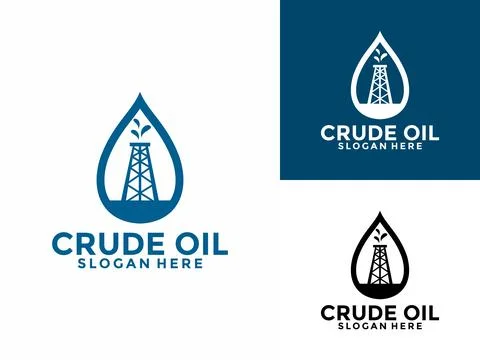 Crude Oil Mining Pump Machine Logo design, Minimal Oil And Gas Drilling Ind.. Stock Illustration