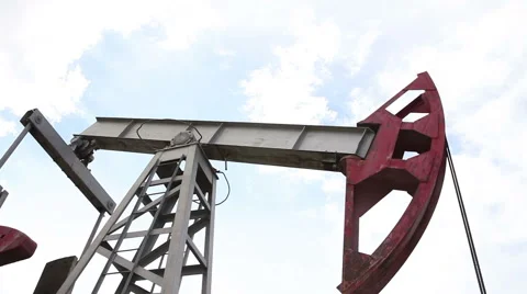 Crude oil pump jack close up Stock Footage 63136717