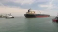 Crude Oil Tanker Leaves Port HD Footage