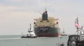 Crude Oil Tanker Leaves Port HD Footage