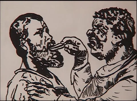 Cruel methods of torture and instruments exhibited in Museum of Torture, 2002 Stock Footage 164341628