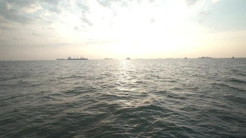 Cruise and sunset Video stock 123786437