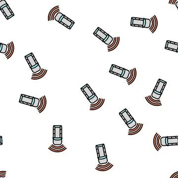 Cruise control car vector seamless pattern Stock Illustration