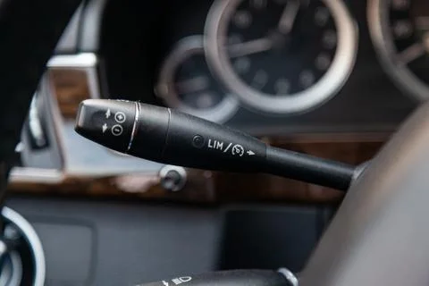 Cruise control stalk switch to set the speed limit, movement without the help Stock Photos