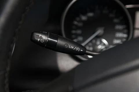 Cruise control stalk switch to set the speed limit, movement without the help Stock Photos