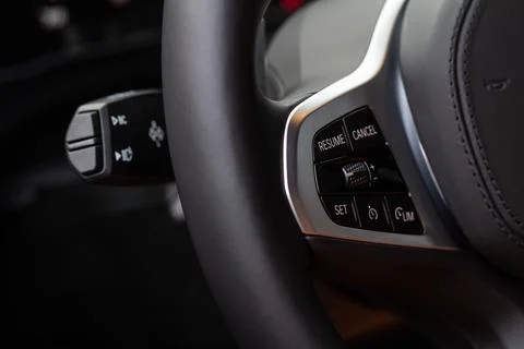 Cruise control switch closeup. Adaptive cruise control leaver. Cruise control 스톡 사진