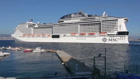 Cruise exit from port Stock Footage 79800836