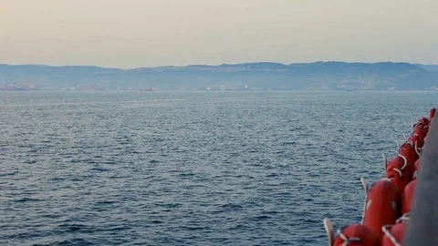 Cruise on the ferry. Slow, texture. 库存影片 91065322