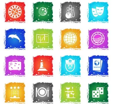 Cruise icon set Stock Illustration